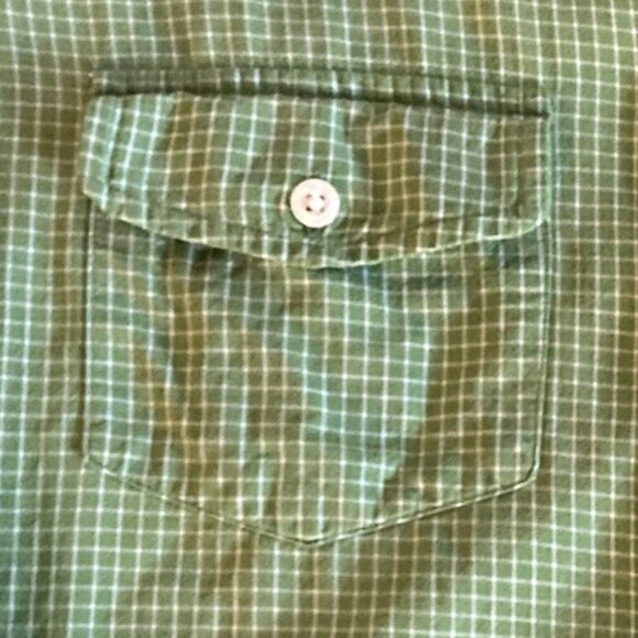 Abercrombie & Fitch Green Check Long Sleeve Button Down Shirt - Size Large - Picture 6 of 7